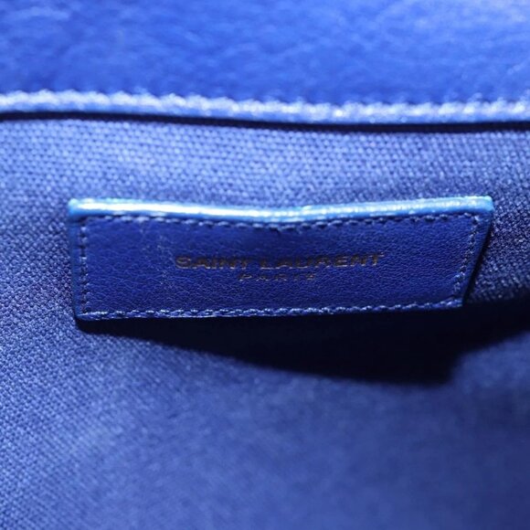 SAINT LAURENT Shoulder Bag Leather 2way Blue Gold 313456 Auth 127908V - Picture 12 of 16